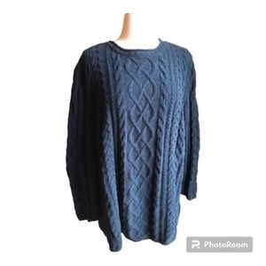 J Jill navy chenille cableknit sweater 3X